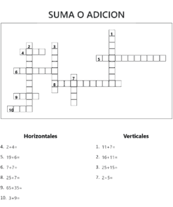 CRUCIGRAMA SUMAS