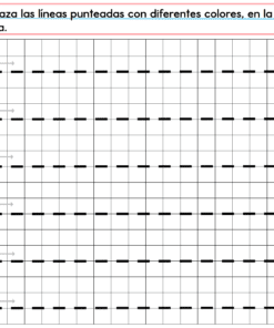 El PREESCOLAR 1 CUADERNILLO DE TRABAJO 2026 incluye una hoja de trabajo con cinco filas de coches y flechas que apuntan a la derecha. Traza a lo largo de las líneas de puntos desde los círculos de colores de cada fila, siguiendo las flechas, utilizando diferentes colores.