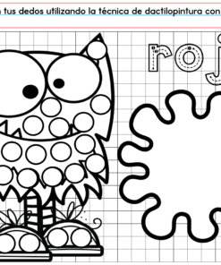 Esta hoja de ejercicios para colorear de PREESCOLAR 1 CUADERNILLO DE TRABAJO 2026 presenta un búho de dibujos animados con círculos en blanco, una gran salpicadura de pintura y 