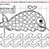 PREESCOLAR 1 CUADERNILLO DE TRABAJO 2026: Hoja de trabajo en blanco y negro con una ballena sobre el agua y círculos para pintar con los dedos. 