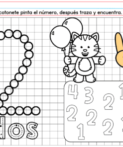 PREESCOLAR 1 CUADERNILLO DE TRABAJO 2026: cuadernillo para aprender el número 2 en español; incluye número 2 punteado, palabra 