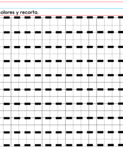 PREESCOLAR 1 CUADERNILLO DE TRABAJO 2026: Hoja con diez líneas punteadas en filas, cada una inicia con un círculo rosa o una X azul y termina con tijeras; instrucciones en español para trazar con colores y recortar.