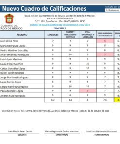 Cuadro de Calificación Automatizado