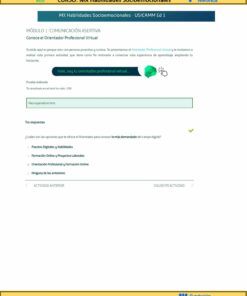 Una captura de pantalla de la página de un curso en línea titulada 