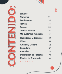 Una página de índice titulada 
