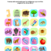Un colorido juego educativo en español titulado 