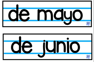 La imagen del texto resalta "de mayo" en la parte superior y "de junio" en la parte inferior, ambos en letras negras en negrita sobre fondos rayados, asemejándose a un cuaderno de la edición Fecha Flip.