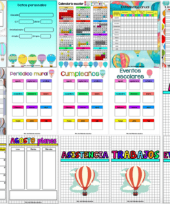 Presentamos la Agenda escolar 2024-2025 edición globos aerostáticos, un animado collage de coloridas páginas de planificación diseñadas para el año académico. Incluye secciones dedicadas al calendario, asistencia, cumpleaños, eventos y tareas, junto con encantadoras ilustraciones de globos aerostáticos. Con mucho espacio para notas y contactos familiares, ¡es la agenda escolar perfecta!