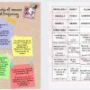 Una imagen de dos partes: el lado izquierdo muestra coloridos adverbios de frecuencia de Tarjetas en un tablero de corcho con texto escrito a mano en español sobre adverbios de manera y frecuencia. El lado derecho muestra un gráfico que clasifica los adverbios de frecuencia con los ejemplos de uso correspondientes. Una pequeña imagen de flores decora la parte superior derecha.