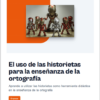 Una imagen publicitaria de un curso titulado "Curso: Uso de las historietas para la enseñanza de la ortografía". La imagen muestra varias figuras en miniatura de robots de diferentes colores y un botón de "Empezar" en la esquina inferior izquierda.