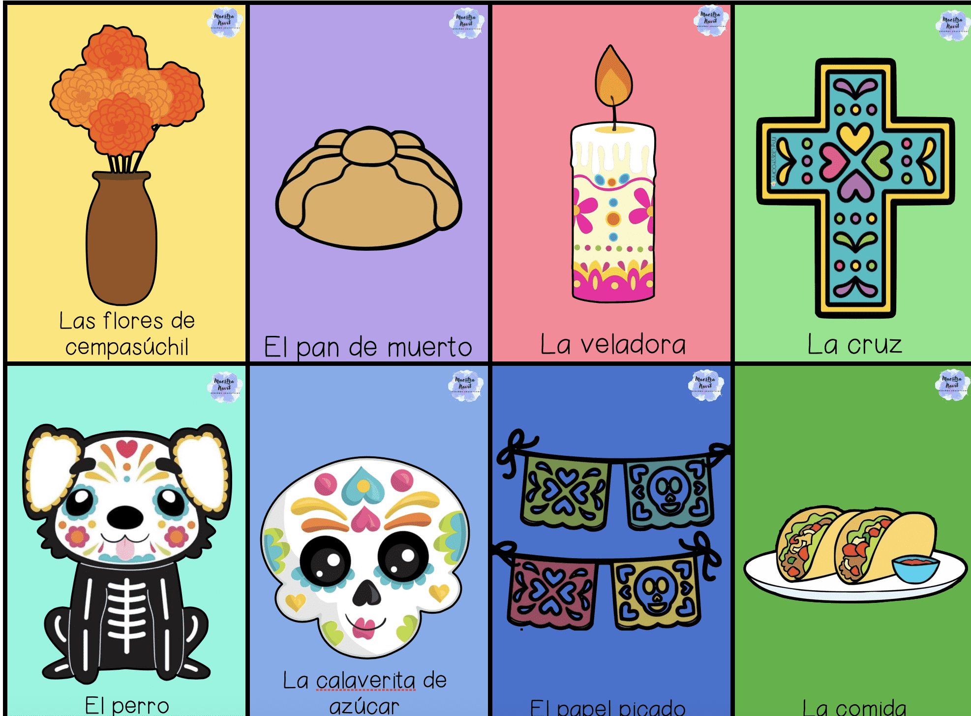 memorama-de-los-elementos-de-altar-de-muertos