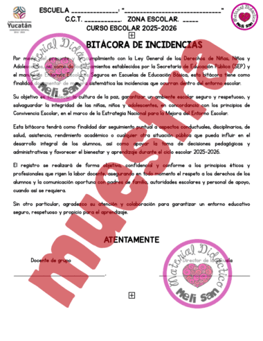 Formulario de notificación de incidentes escolares en español con logotipos oficiales, espacios para información sobre la escuela y una sección para detalles sobre los incidentes. Una gran marca de agua roja "MUESTRA" atraviesa el documento en diagonal.