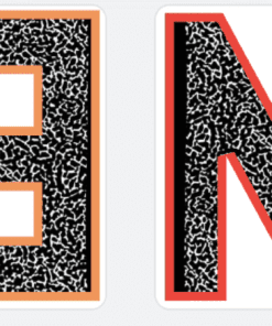 Texto que deletrea "BIENVENIDOS" en letras mayúsculas, cada una contorneada en diferentes colores brillantes con un patrón estático en blanco y negro llenando el interior de cada letra.