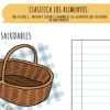 Cuadernillo de actividades sobre alimentos 3 Ilustración de una cesta con la etiqueta