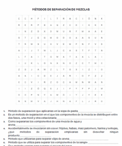 Cuadernillo de actividades de Quimica 9 Sopa de letras en español titulada