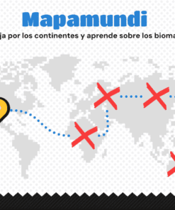 Ilustración de un mapamundi titulado 