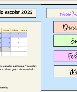 Organizador trimestral en PowerPoint 7 Calendario que proporciona la SEP