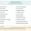 Detectives de palabras: leo, observo y descubro mi comunidad 8 Tabla con 20 títulos de misiones educativas en español y un modelo de contrato de misión con espacio para el nombre.