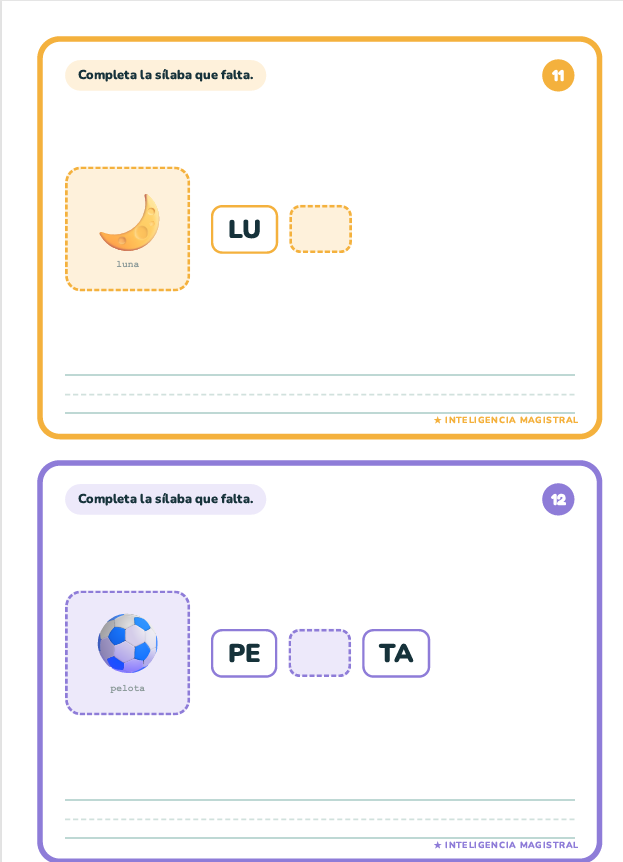 Cuaderno de Lectoescritura: Lee, Ordena y Escribe - 25 Fichas para Primeros Lectores 3 Cuaderno de Lectoescritura: Lee, Ordena y Escribe - 25 Fichas para Primeros Lectores - Image 3