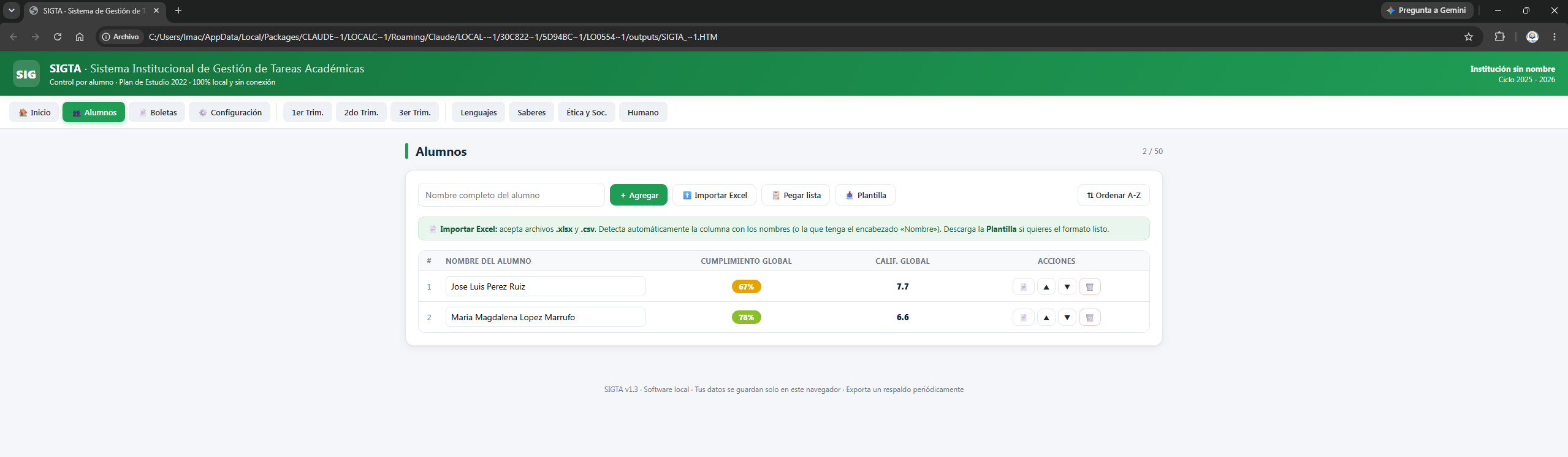 SIGTA – Sistema de Gestión de Tareas Académicas | Registro Automatizado por Alumno, Boletas en PDF y Reportes (Editable · 100% Local) 3 SIGTA – Sistema de Gestión de Tareas Académicas | Registro Automatizado por Alumno, Boletas en PDF y Reportes (Editable · 100% Local) - Image 3