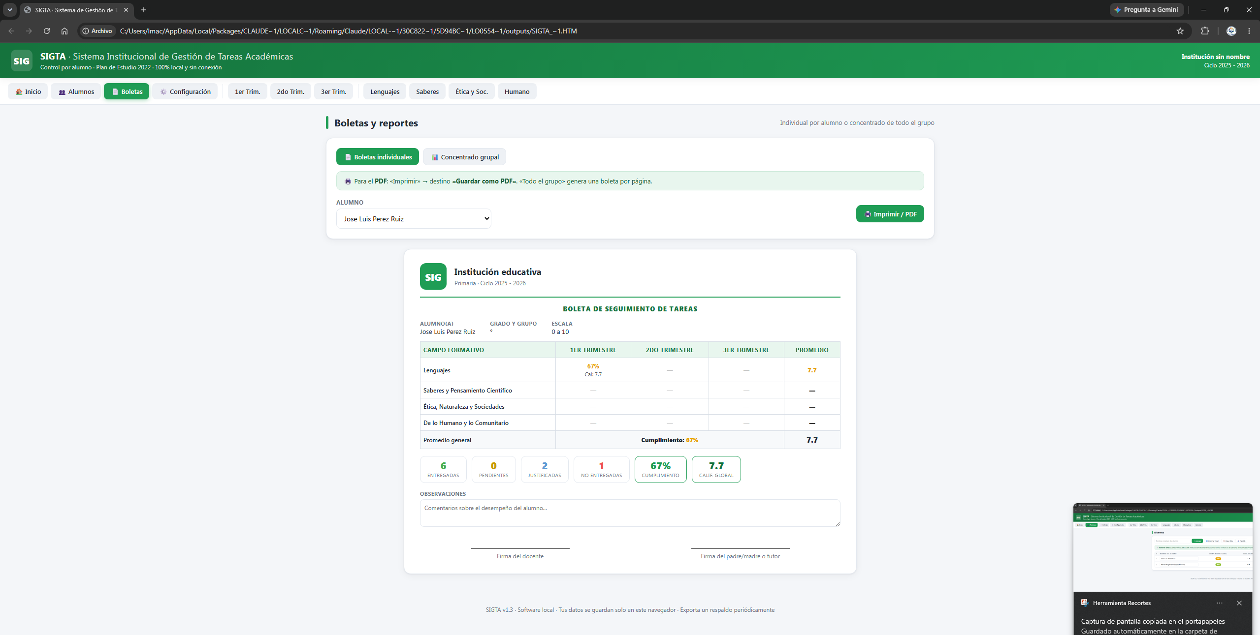 SIGTA – Sistema de Gestión de Tareas Académicas | Registro Automatizado por Alumno, Boletas en PDF y Reportes (Editable · 100% Local) 4 SIGTA – Sistema de Gestión de Tareas Académicas | Registro Automatizado por Alumno, Boletas en PDF y Reportes (Editable · 100% Local) - Image 4