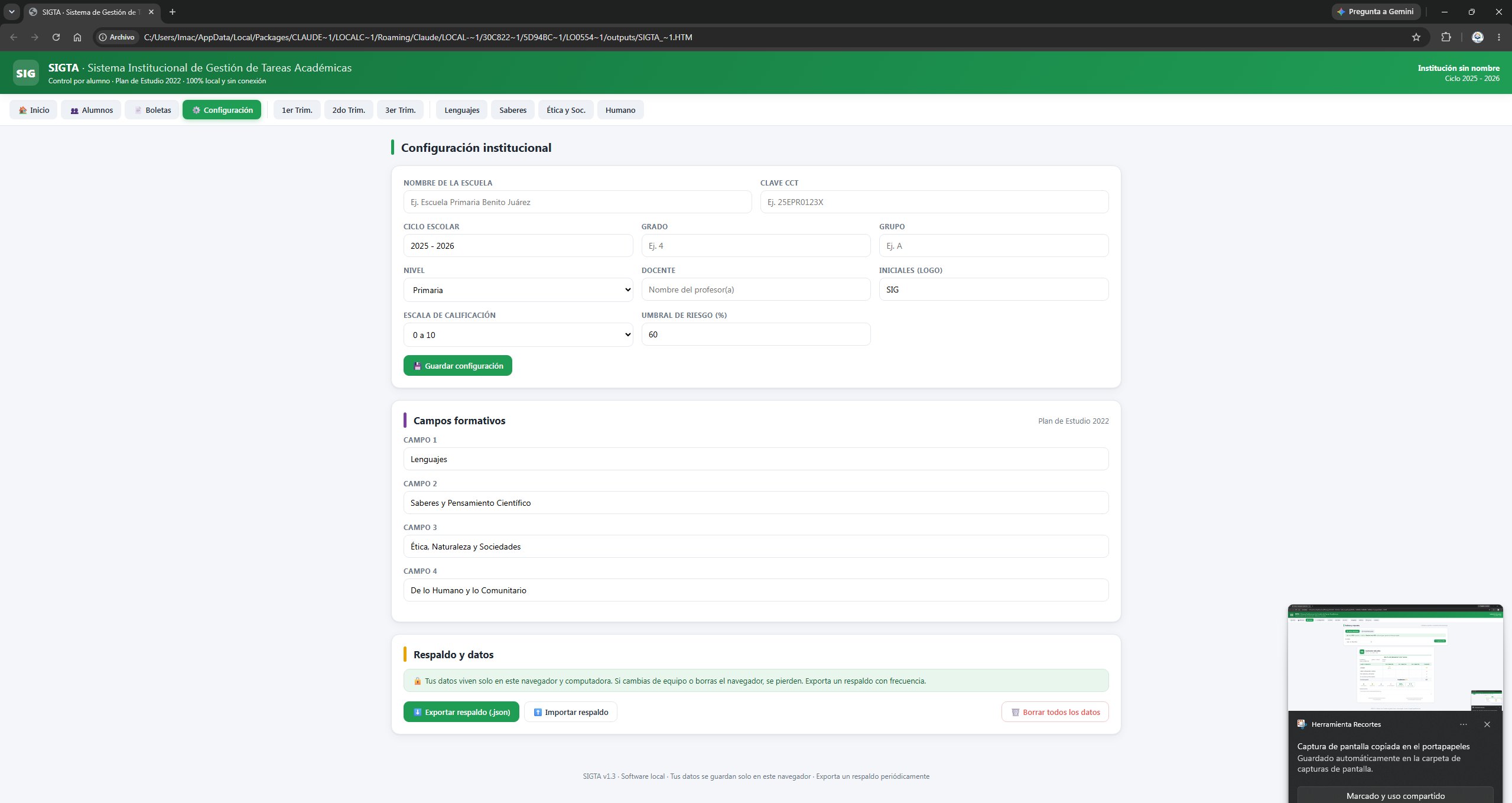 SIGTA – Sistema de Gestión de Tareas Académicas | Registro Automatizado por Alumno, Boletas en PDF y Reportes (Editable · 100% Local) 5 SIGTA – Sistema de Gestión de Tareas Académicas | Registro Automatizado por Alumno, Boletas en PDF y Reportes (Editable · 100% Local) - Image 5