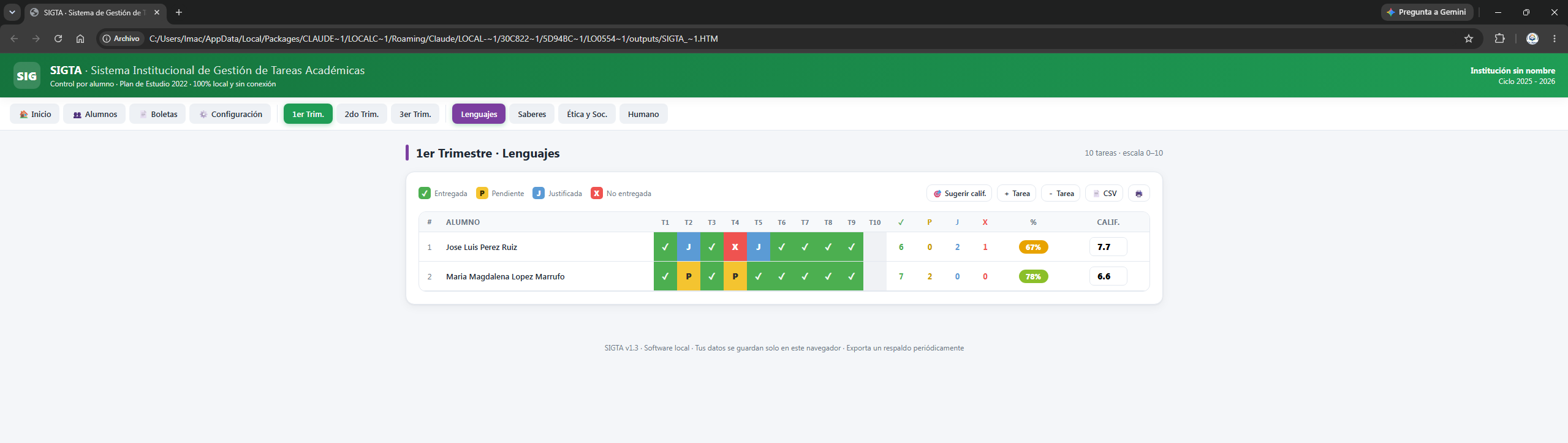 SIGTA – Sistema de Gestión de Tareas Académicas | Registro Automatizado por Alumno, Boletas en PDF y Reportes (Editable · 100% Local) 6 SIGTA – Sistema de Gestión de Tareas Académicas | Registro Automatizado por Alumno, Boletas en PDF y Reportes (Editable · 100% Local) - Image 6