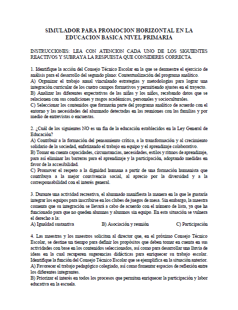 SIMULADOR PARA PROMOCION HORIZONTAL EN LA EDUCACION BASICA NIVEL PRIMARIA 1 SIMULADOR PARA PROMOCION HORIZONTAL EN LA EDUCACION BASICA NIVEL PRIMARIA
