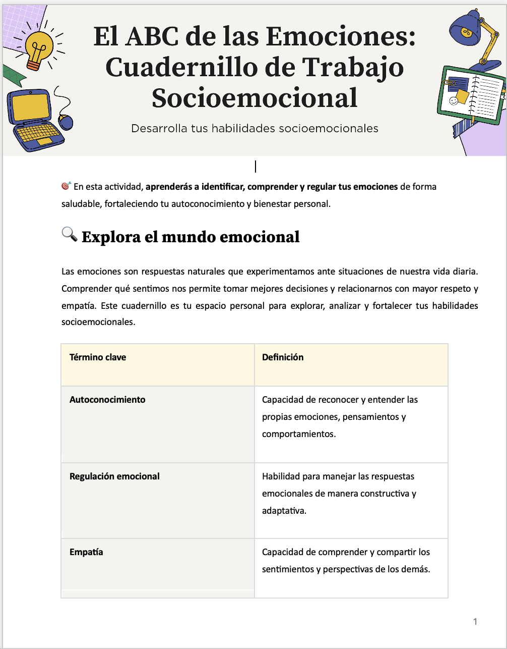 Ficha de trabajo ¿Cómo influyen las emociones en el adolescente 1 Ficha de trabajo ¿Cómo influyen las emociones en el adolescente
