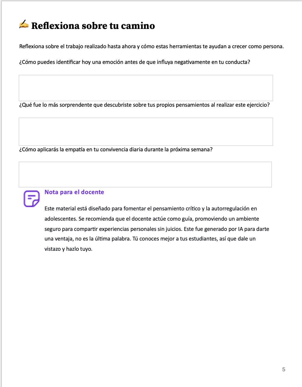 Ficha de trabajo ¿Cómo influyen las emociones en el adolescente 5 Ficha de trabajo ¿Cómo influyen las emociones en el adolescente - Imagen 5