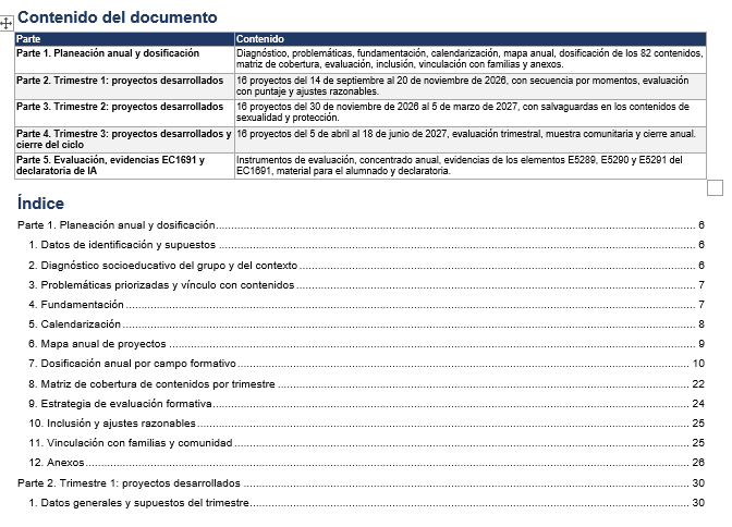 Planeación Anual NEM 3.er Grado de Primaria 2026-2027 | 48 Proyectos por Campo Formativo | Word Editable 2 Vista previa 2 de Planeación Anual NEM 3.er Grado de Primaria 2026-2027 | 48 Proyectos por Campo Formativo | Word Editable