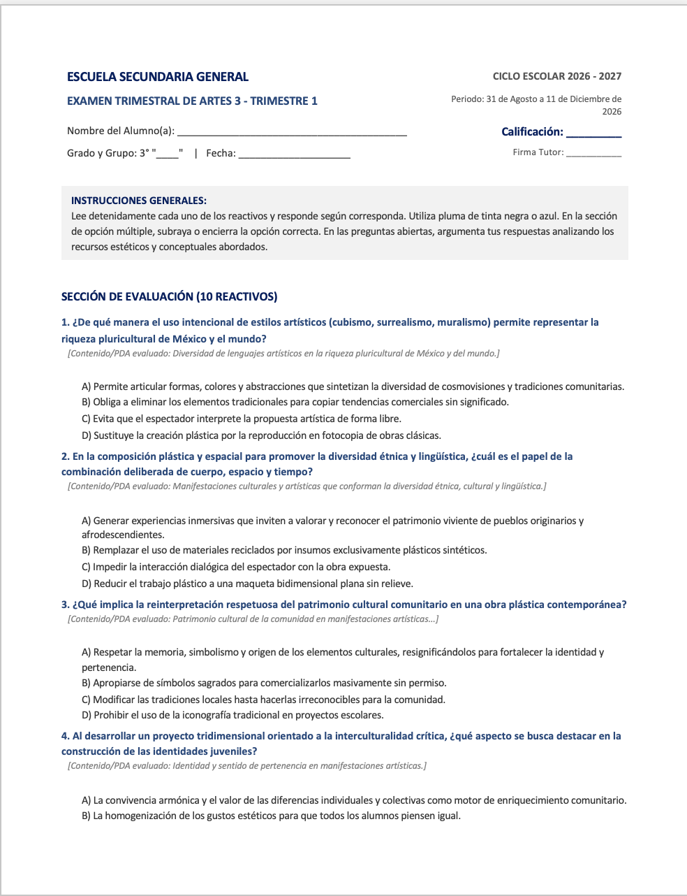Paquete de Planeaciones anuales, Secundaria, Disciplina Artes III 15 Paquete de Planeaciones anuales, Secundaria, Disciplina Artes III - Imagen 15