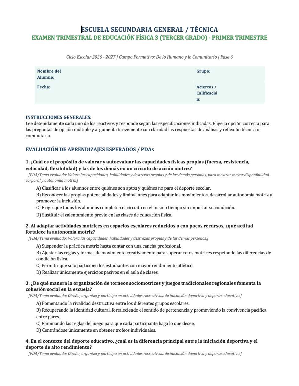 Paquete de Planeaciones anuales, Secundaria, Disciplina Educación Física III 17 Paquete de Planeaciones anuales, Secundaria, Disciplina Educación Física III - Imagen 17