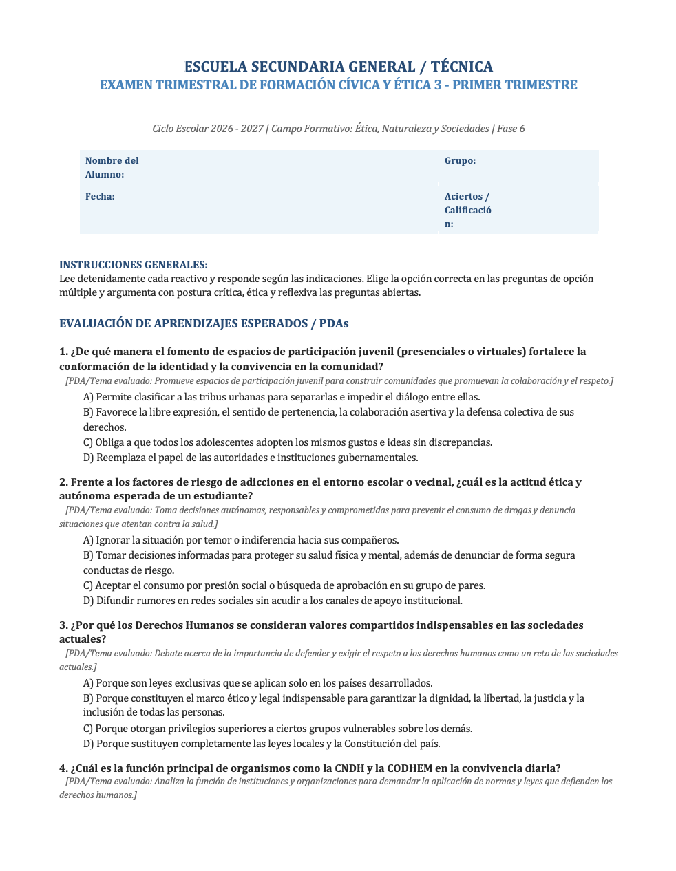 Paquete de Planeaciones anuales, Secundaria, Disciplina Formación Cívica y Ética III 15 Paquete de Planeaciones anuales, Secundaria, Disciplina Formación Cívica y Ética III - Imagen 15