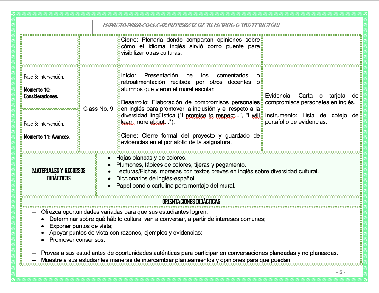 Paquete de Planeaciones anuales, Secundaria, Disciplina Lengua Extranjera Inglés III 10 Paquete de Planeaciones anuales, Secundaria, Disciplina Lengua Extranjera Inglés III - Imagen 10