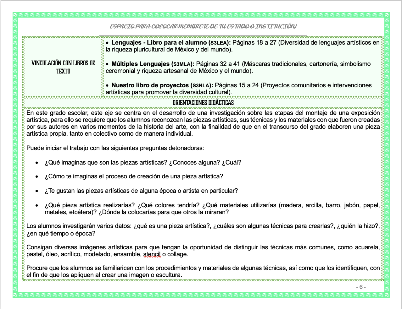 Paquete de Planeaciones anuales, Secundaria, Disciplina Artes II 9 Paquete de Planeaciones anuales, Secundaria, Disciplina Artes II - Imagen 9