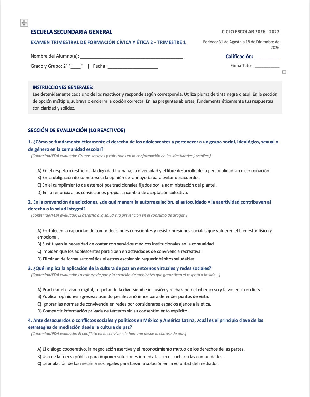 Paquete de Planeaciones anuales, Secundaria, Disciplina Formación Cívica y Ética II 14 Paquete de Planeaciones anuales, Secundaria, Disciplina Formación Cívica y Ética II - Imagen 14