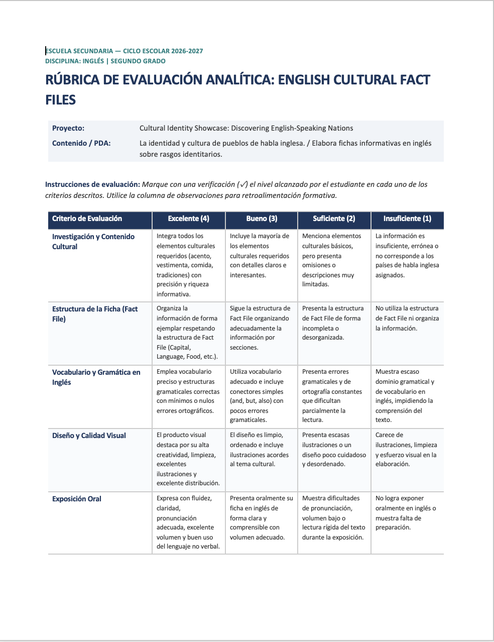 Paquete de Planeaciones anuales, Secundaria, Disciplina Lengua Extranjera Inglés II 12 Paquete de Planeaciones anuales, Secundaria, Disciplina Lengua Extranjera Inglés II - Imagen 12