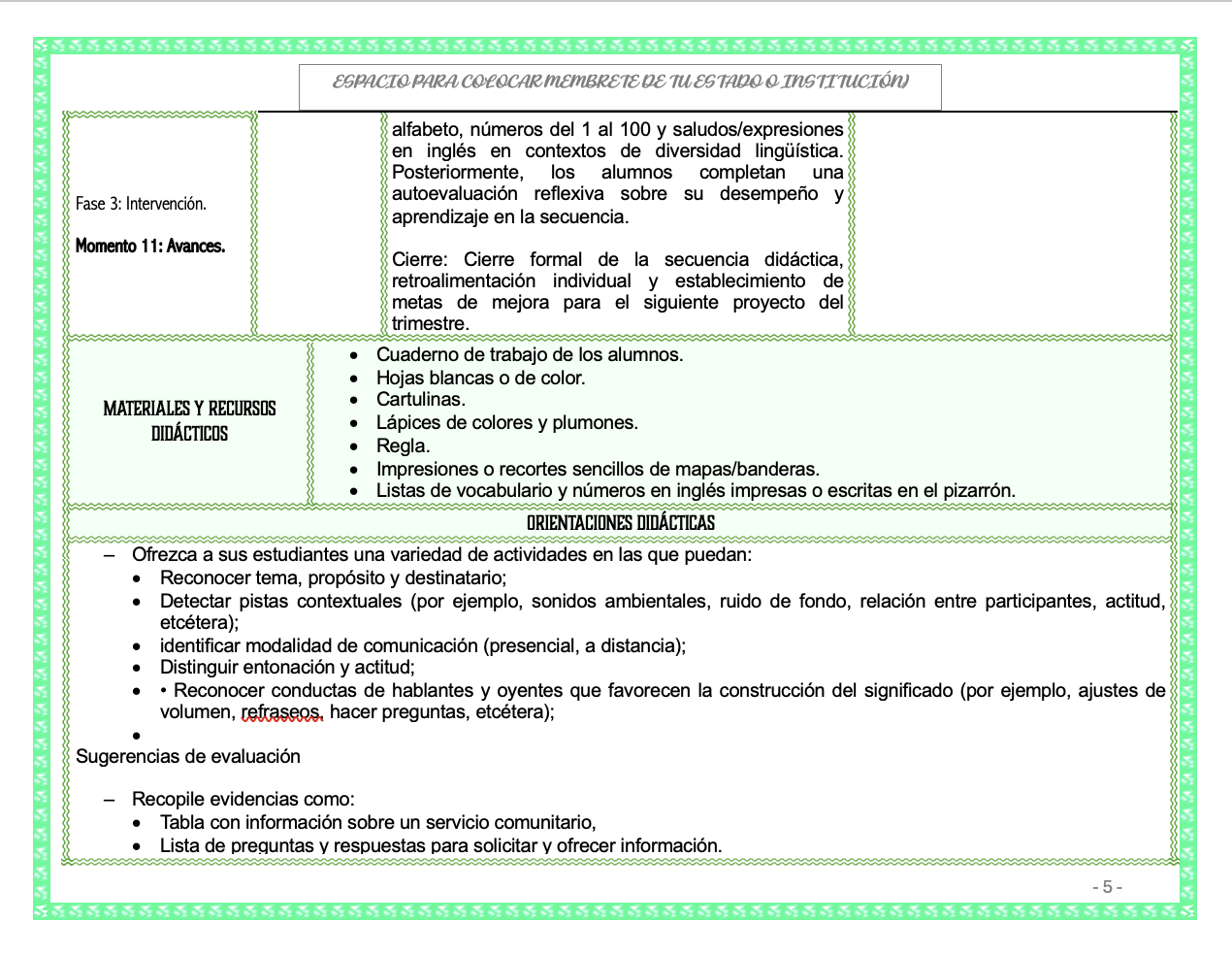 Paquete de Planeaciones anuales, Secundaria, Disciplina Lengua Extranjera Inglés I 10 Paquete de Planeaciones anuales, Secundaria, Disciplina Lengua Extranjera Inglés I - Imagen 10