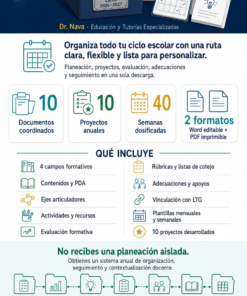 Planeaciones Anuales NEM 1.º de Primaria 2026–2027 | Paquete Integral con 10 Proyectos, Word Editable y PDF