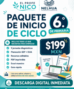 Paquete de inicio de ciclo · 6.º de primaria | 9 jornadas diagnósticas + SEP + DUA