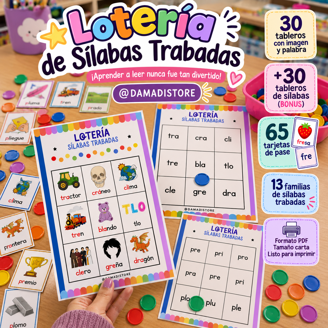 Lotería de sílabas trabadas 1 Lotería de sílabas trabadas