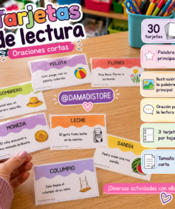 Tarjetas de lectura de oraciones cortas