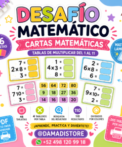 Cartas matemática ¡Búsqueda de resultados! | Tablas de multiplicar