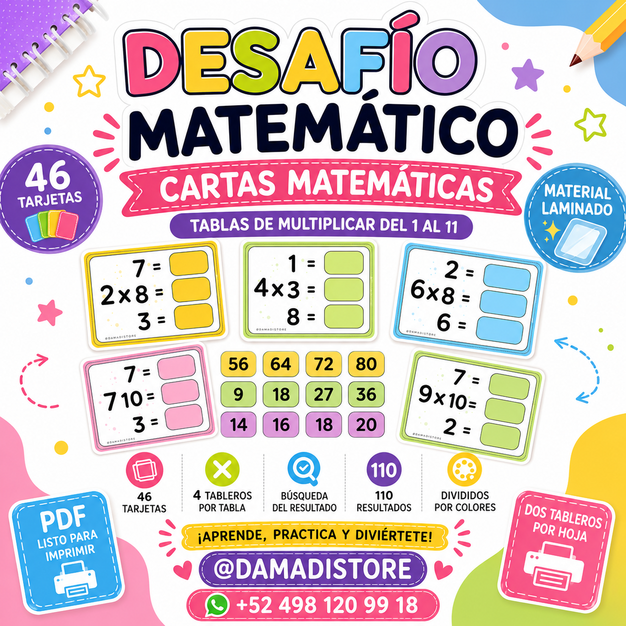 Cartas matemática ¡Búsqueda de resultados! | Tablas de multiplicar 1 Cartas matemática ¡Búsqueda de resultados! | Tablas de multiplicar