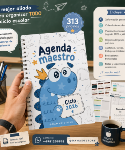 Agenda docente maestro DINO primaria 2026-2027 3 ChatGPT Image Jun 14 2026 09 33 20 AM