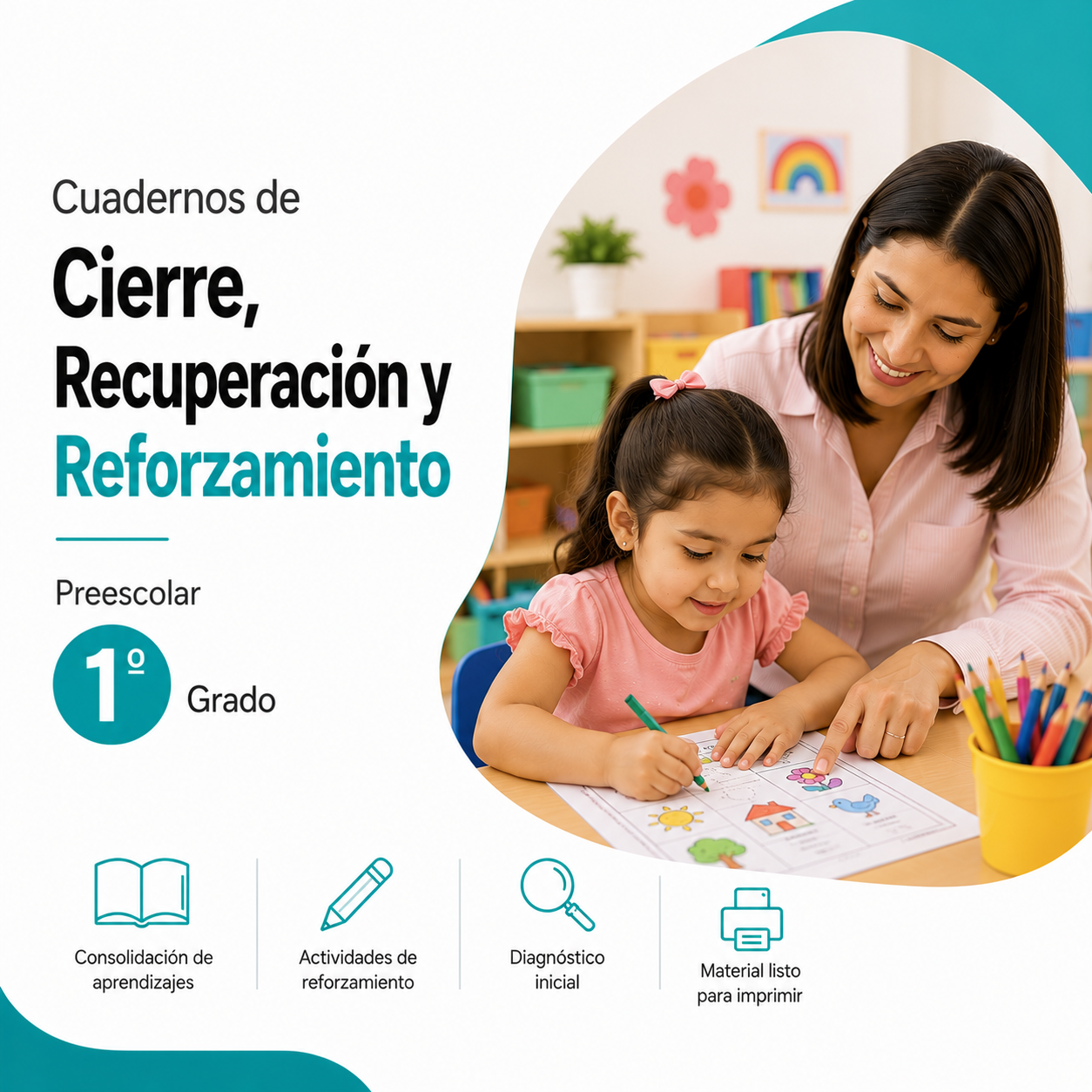 Cuadernos de Cierre, Recuperación y Reforzamiento 2026-2027 1° Preescolar | Material Digital NEM 1 Cuadernos de Cierre, Recuperación y Reforzamiento 2026-2027 1° Preescolar | Material Digital NEM