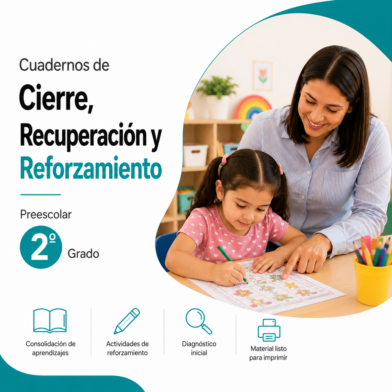 Cuadernos de Cierre, Recuperación y Reforzamiento 2026-2027 2° Preescolar | Material Digital NEM 1 Cuadernos de Cierre, Recuperación y Reforzamiento 2026-2027 2° Preescolar | Material Digital NEM