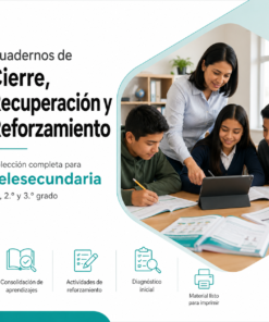 Cuadernos de Cierre, Recuperación y Reforzamiento 2026-2027 Telesecundaria Completa | 1° 2° y 3° | Material Digital NEM