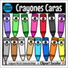 GRATIS Crayones Caras Clipart Escolar